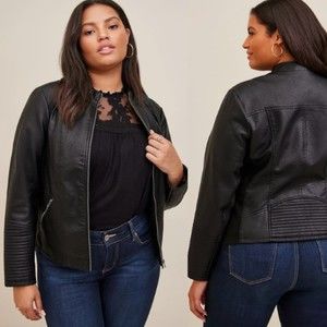 Torrid Moto Jacket Faux Leather Size 1X 14/16